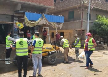لليوم الثالث مستقبل وطن و حى أول طنطا يواصلون أعمال حملة التطهير والتعقيم بمنطقة سيجر