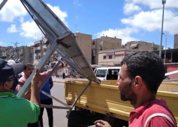 حملات مكبرة لمتابعه رفع الاشغالات والمخالفات بنطاق حى المناخ