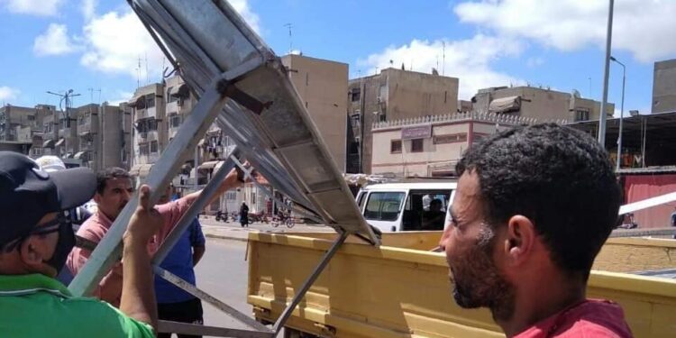 حملات مكبرة لمتابعه رفع الاشغالات والمخالفات بنطاق حى المناخ