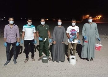 شباب الكرنك وتجميل القرية بعلم مصر