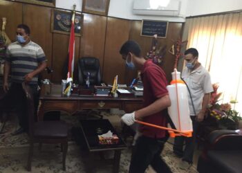 مبادرة الشباب والرياضة الشباب لتعقيم وتطهير مجمع محاكم طنطا