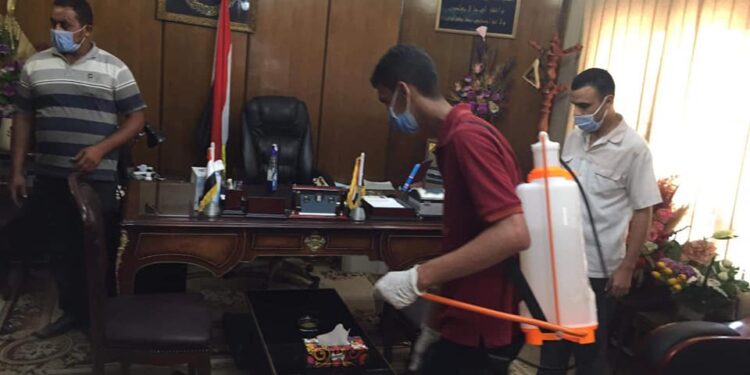 مبادرة الشباب والرياضة الشباب لتعقيم وتطهير مجمع محاكم طنطا