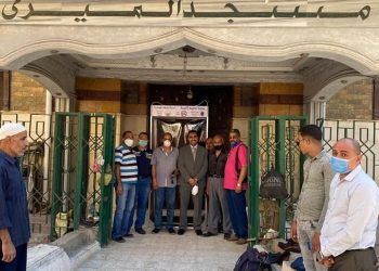 اهداء حزب مستقبل وطن بالإسكندرية لبوابات تعقيم للمستشفيات و المساجد و الكنائس بكرموز