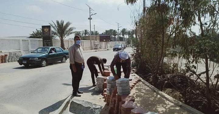 الوحدة المحلية تقوم بتطوير ورفع كفاءة مداخل مدينة قويسنا