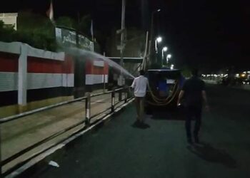 أستمرار  تفعيل حملات التطهير والتعقيم بشوارع مدينة المحمودية