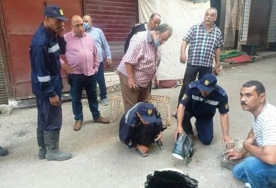 هبوط أرضى بشارع بورسعيد بعمق ٤ متر