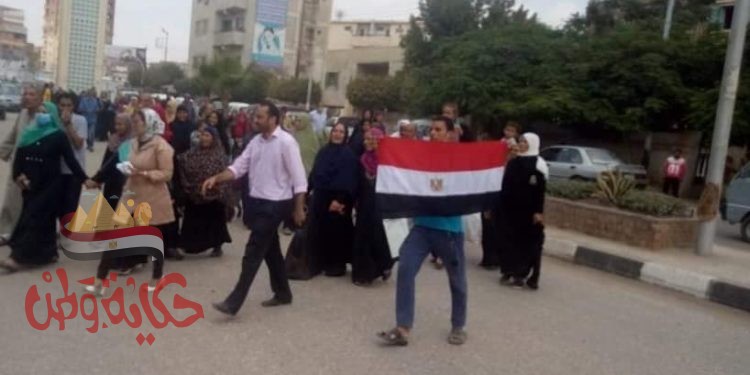 المنوفية : مسيرة وطنية لحث المصريين استخدام حقهم الدستوري والمشاركة في الانتخابات باشمون