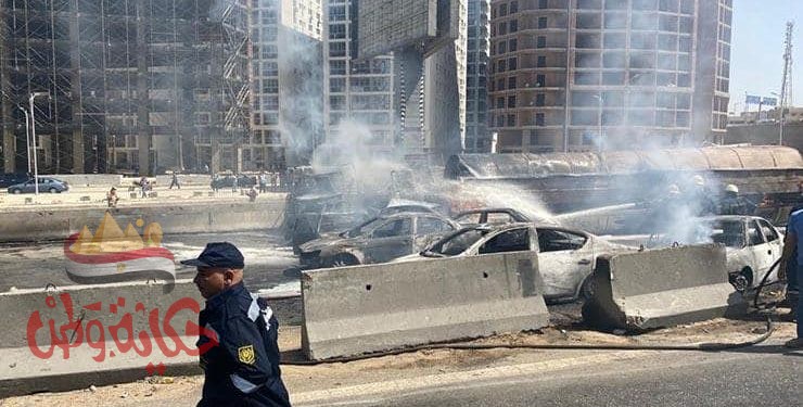 حادث دائري المعادي تسبب في تفحم 7 سيارات وإصابة شخصين