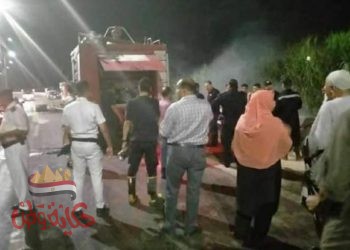 حريق هائل في عدد من الأراضي الزراعية بمنوف