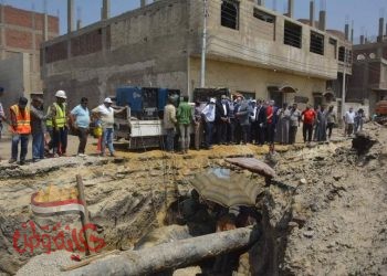 محافظ الجيزه يتفقد خط مياه النهائي للخزان الياباني