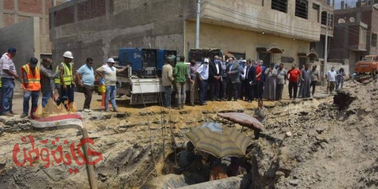 محافظ الجيزه يتفقد خط مياه النهائي للخزان الياباني