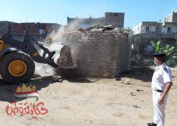 إزالة ٧ حالات تعدي على مساحة ١٠٠٠م٢ وعدد ٣٨ لافتة إعلانية بمركز ومدينة المحمودية .