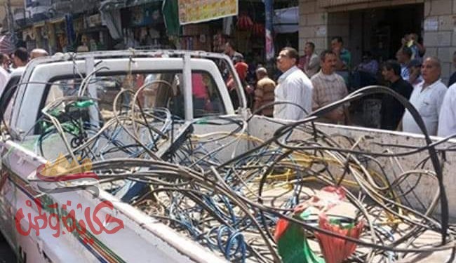 ضبط كمية من مهمات شركات الكهرباء بمخزن تاجر خردة بكفرالشيخ