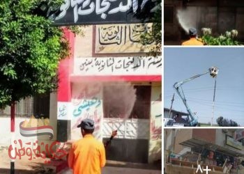 تطهير وتعقيم المصالح الحكومية وصيانة ٥٠ كشاف بمركز ومدينة الدلنجات