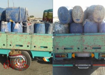 ضبط سيارة بالفيوم محمل عليها كمية من الصابون السائل مجهولة المصدر وغير مطابقة للمواصفات