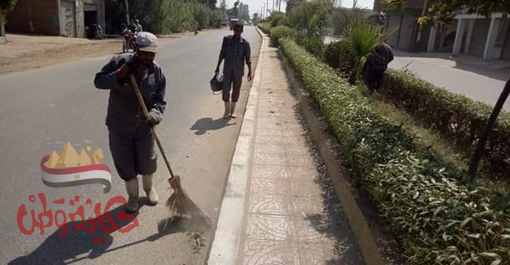 إستمرارأعمال النظافة اليومية بنطاق مركز ومدينه اشمون