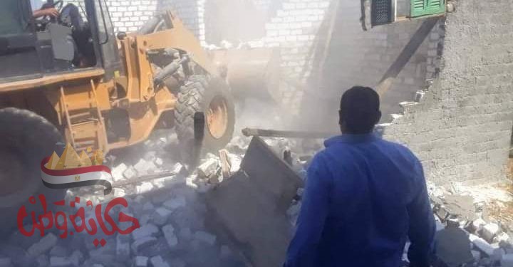 رفع ١٤٦ طن تراكمات وإزالة حالة تعدي بمساحة ٩٦ م٢ بمركز ومدينة أبو حمص .