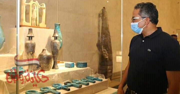 يتفقد الدكتور خالد العناني وزير السياحة والآثار، المتحف القومي للحضارة المصرية بالفسطاط أمس