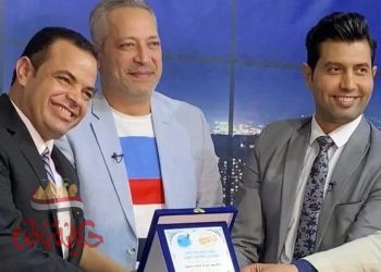 تكريم تامر أمين وأيمن عدلي في الأكاديمية المصرية للإعلام