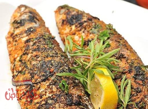 سمك مشوي بالأعشاب