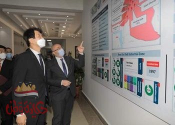 محافظ بني سويف والسفير الكوري فى زيارة للجامعة التكنولوجية