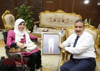 بالصور : محافظ المنوفية يستقبل عدد من ذوي الهمم