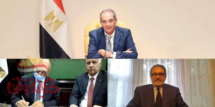 طلعت والكردي : يشهدان توقيع اتفاقية تعاون بين وزارة الاتصالات وتكنولوجيا المعلومات 