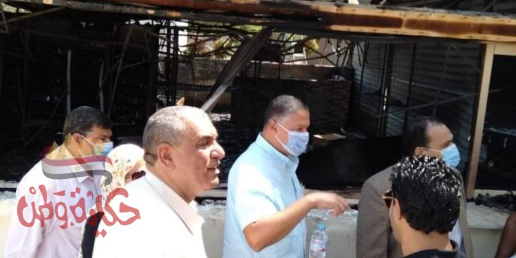 عاجل رئيس جامعة بنها يتفقد موقع حريق كافتيريا كلية التربية