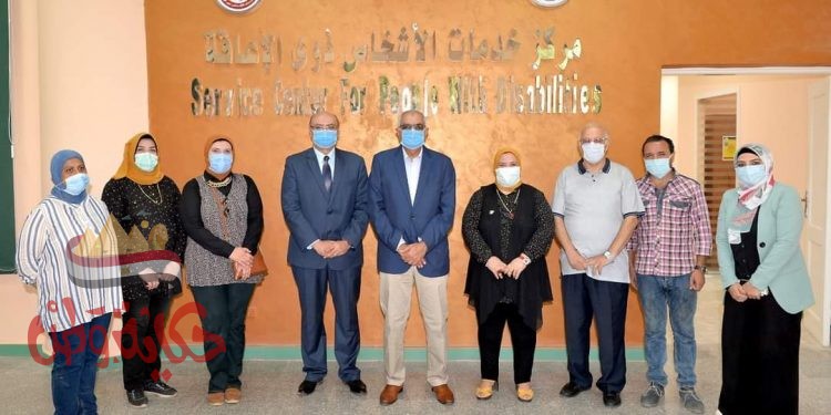 رئيس جامعة المنصورة يتفقد التجهيزات النهائية لمركز ذوى الإعاقة