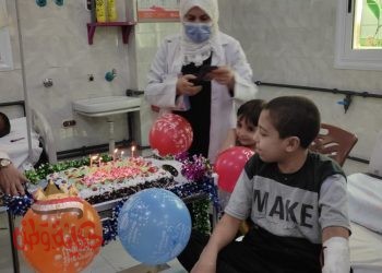 برقية شكر لفريق الإبراهيمية الطبي لاحتفالهم بعيد ميلاد أصغر مريض غسيل كلوي