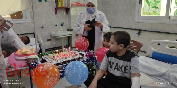 برقية شكر لفريق الإبراهيمية الطبي لاحتفالهم بعيد ميلاد أصغر مريض غسيل كلوي