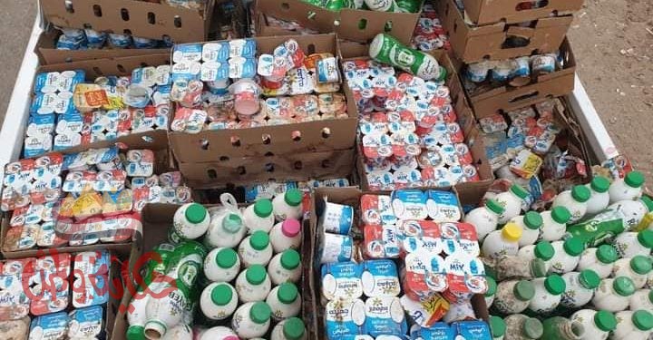 الفيــــــوم : ضبـــط علب زبادي وعبوات مشروب زبادو منتهي الصلاحية بأحد المخازن بالمشتل