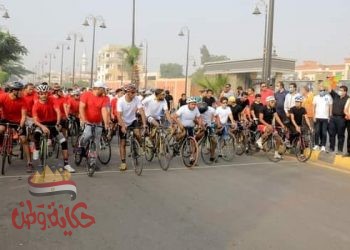 نائب محافظ بنى سويف يطلق شارة البدء للماراثون القومي للدراجات