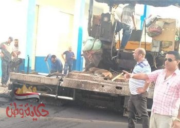 تكثيف أعمال الرصف بقرية بطورس بأبوحمص