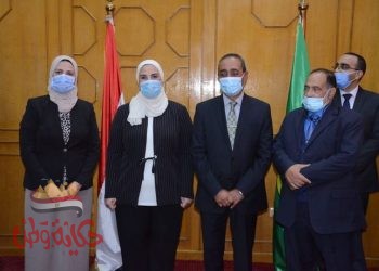 القباج وبشارة يضعان حجر الأساس لمستشفي الحكيم الخيري بالشيخ زايد في الإسماعيلية