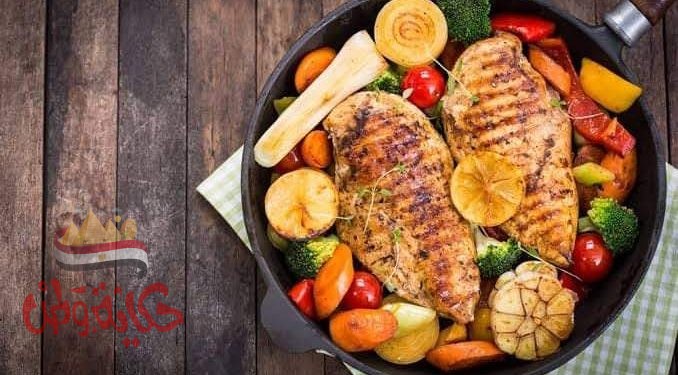 شرائح الدجاج والخضروات