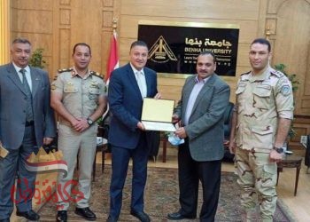 جامعة بنها تبحث سبل التعاون  مع قوات الدفاع الشعبى لنشر الوعى الوطنى بين الطلاب