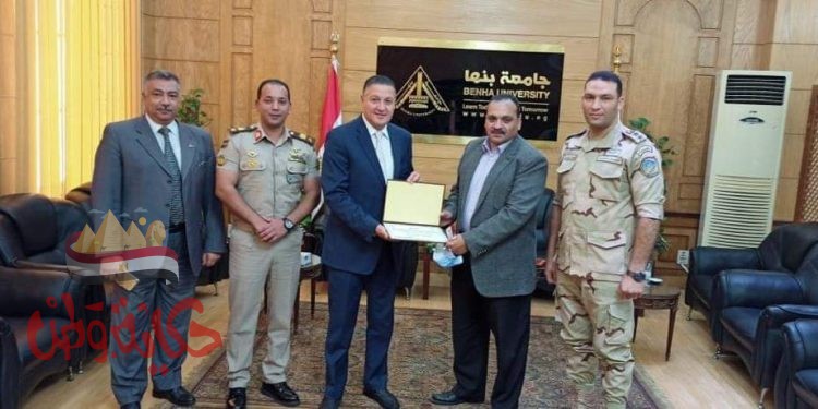 جامعة بنها تبحث سبل التعاون  مع قوات الدفاع الشعبى لنشر الوعى الوطنى بين الطلاب