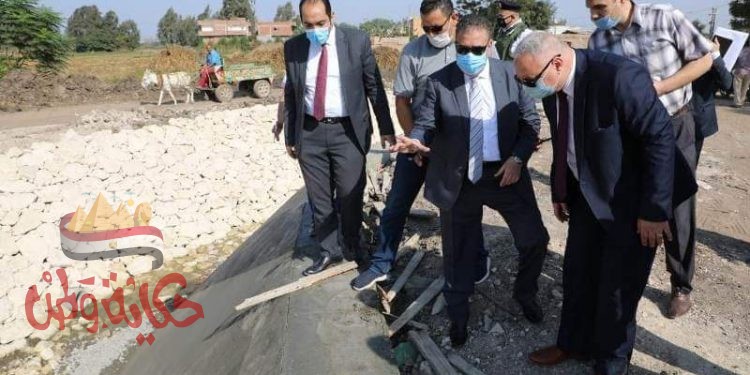 محافـظ المنوفية يتفقد مشروع تأهيل وتبطين الترع والمصارف