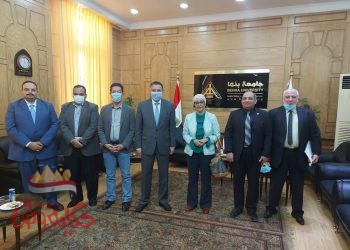 رئيس جامعة بنها يستقبل رئيس معهد تكنولوجيا المعلومات بوزارة الاتصالات