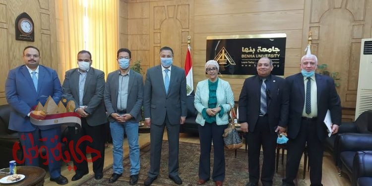 رئيس جامعة بنها يستقبل رئيس معهد تكنولوجيا المعلومات بوزارة الاتصالات