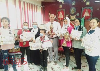 إدارة غرب شبرا الخيمه “تفرح ” طلاب ابطال الألعاب الرياضية علي مستوى الجمهورية في مسابقة الكاراتية .