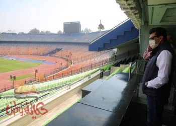 وزير الشباب والرياضة يقوم بجولة بستاد القاهرة الدولي