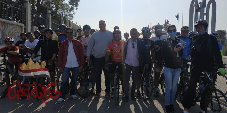 جامعة حلوان تنظم «ماراثون» سباق دراجات هوائية لطلاب الجامعة.