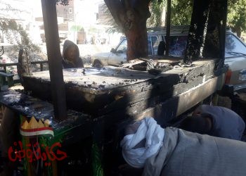 مجهول يشعل النار بعربة فول بقنا