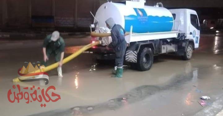جهود مكثفة لمواجهة موجة الأمطار الغزيرة وكسح مياة الأمطار بدمنهور .