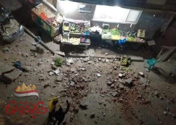 حصريا حكاية وطن  انهيار جزء من منزل بميامي شارع محمد صالح حرب