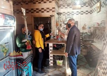 البحيرة : مصادرة ٥٨ شيشة خلال حملات مكبرة على محلات الماكولات والمقاهي بأبو المطامير