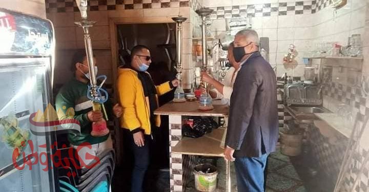 البحيرة : مصادرة ٥٨ شيشة خلال حملات مكبرة على محلات الماكولات والمقاهي بأبو المطامير