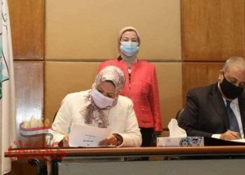 “ياسمين فؤاد ” تشهد مراسم توقيع بروتوكول التعاون المشترك بين جهاز شئون البيئة ونادى روتاري
